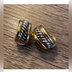 Vintage Silver & Gold Tone Clip-on Earrings